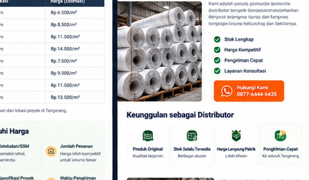 Geotextile untuk proyek Tangerang