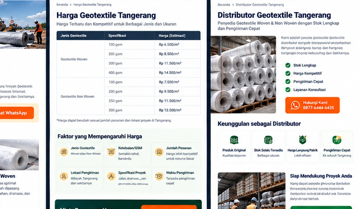 Geotextile untuk proyek Tangerang