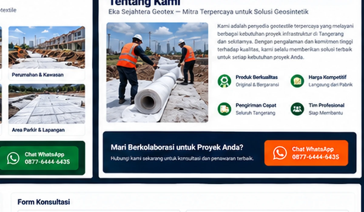 Geotextile untuk proyek Tangerang